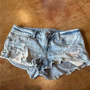 American Eagle super low shortie stretch Jean Shorts